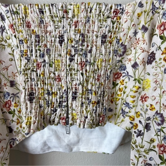 Aritzia Wilfred Vilette Organic Linen Floral Crop Blouse - Picture 4 of 7